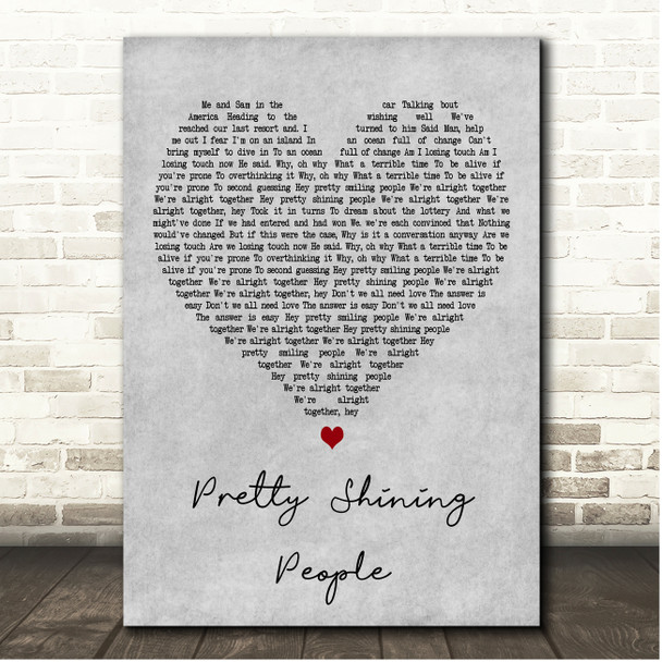 George Ezra Pretty Shining People Grey Heart Song Lyric Print