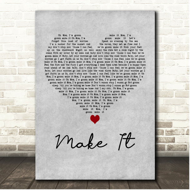 Jake Reese Make It Grey Heart Song Lyric Print