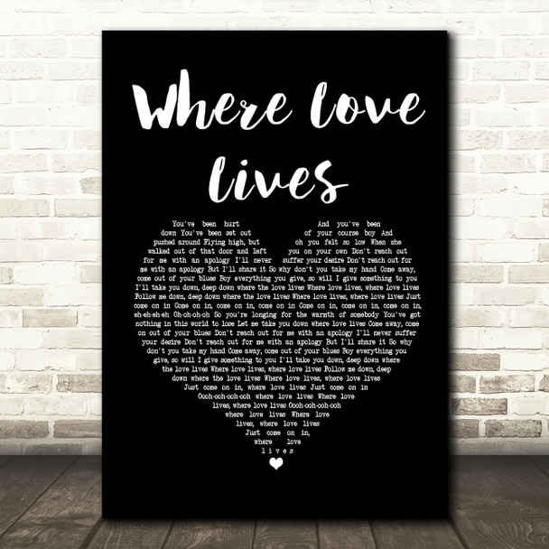 Alison Limerick Where Love Lives Black Heart Song Lyric Print