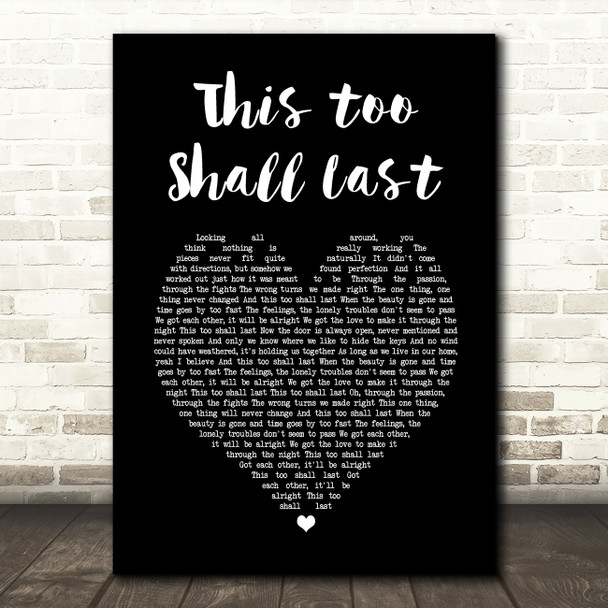 Anderson East This Too Shall Last Black Heart Song Lyric Print