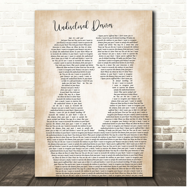Muse Undisclosed Desires Gay Male Couple Song Lyric Print