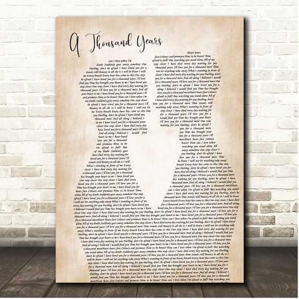 Christina Perri A Thousand Years Gay Male Couple Song Lyric Print