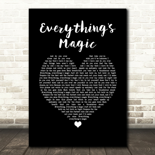 Angels & Airwaves Everything's Magic Black Heart Song Lyric Print