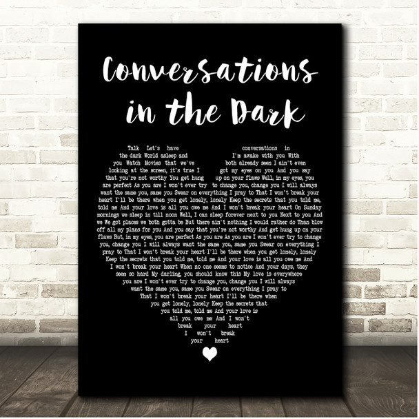John Legend Conversations In The Dark Black Heart Song Lyric Print