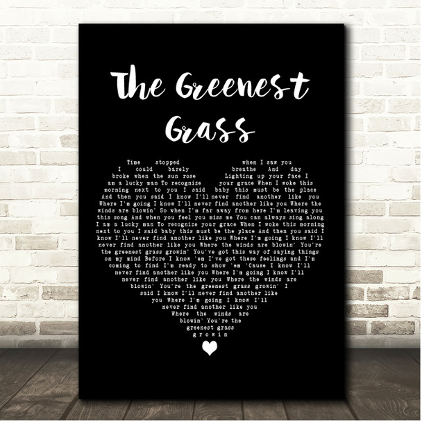Joshua Radin The Greenest Grass Black Heart Song Lyric Print