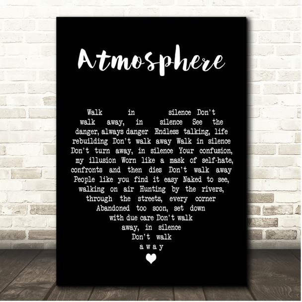 Joy Division Atmosphere Black Heart Song Lyric Print
