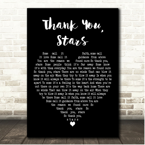 Katie Melua Thank You, Stars Black Heart Song Lyric Print
