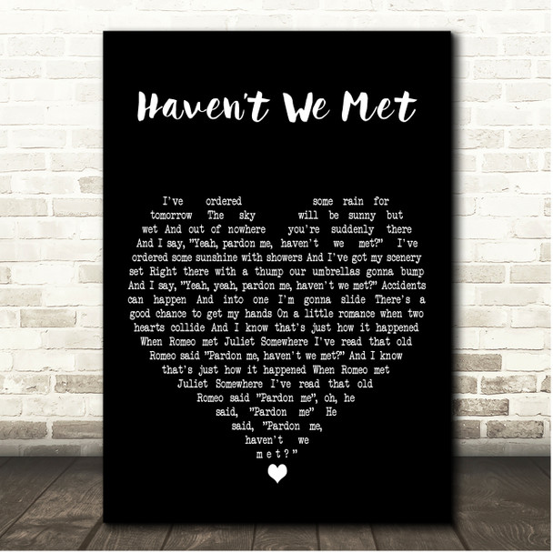 Kenny Rankin Havent We Met Black Heart Song Lyric Print