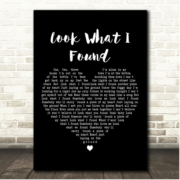 Lady Gaga Look What I Found Black Heart Song Lyric Print