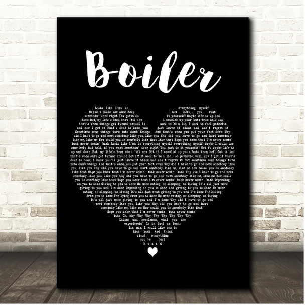 Limp Bizkit Boiler Black Heart Song Lyric Print