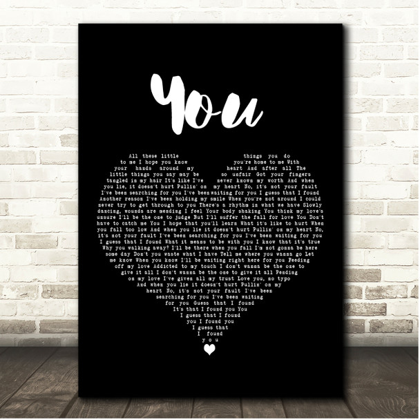 Louyah You Black Heart Song Lyric Print