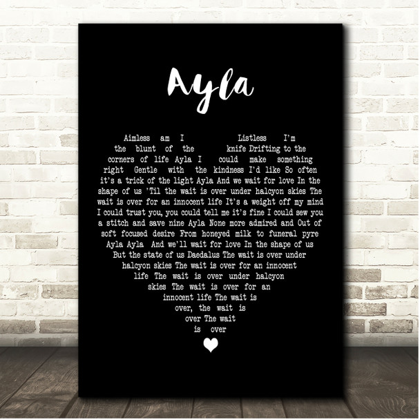 Maccabes Ayla Black Heart Song Lyric Print
