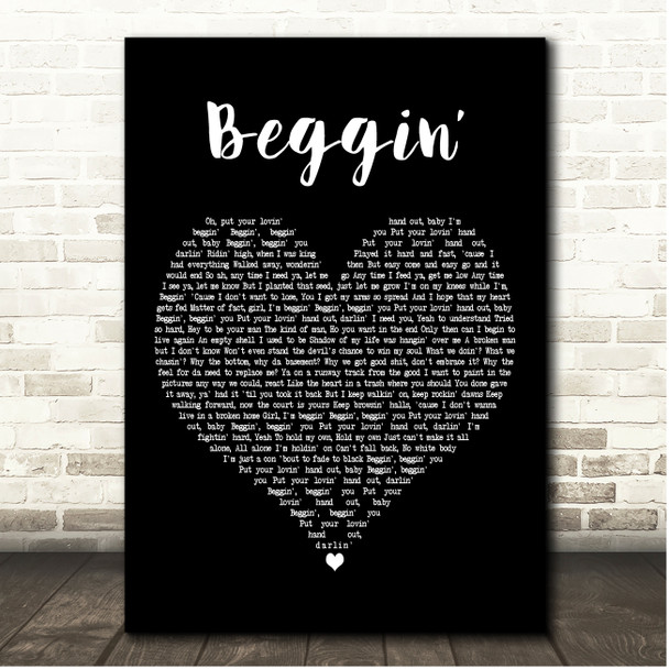 Madcon Beggin Black Heart Song Lyric Print