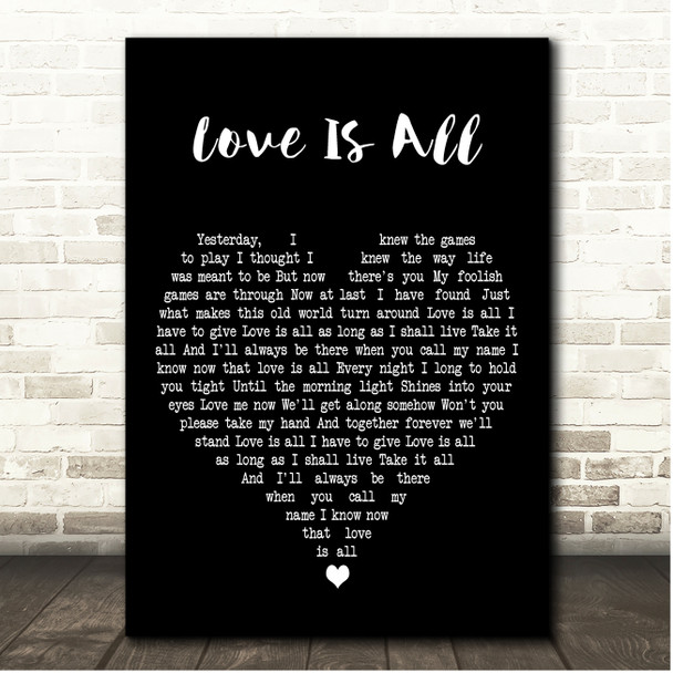 Malcolm Roberts Love Is All Black Heart Song Lyric Print