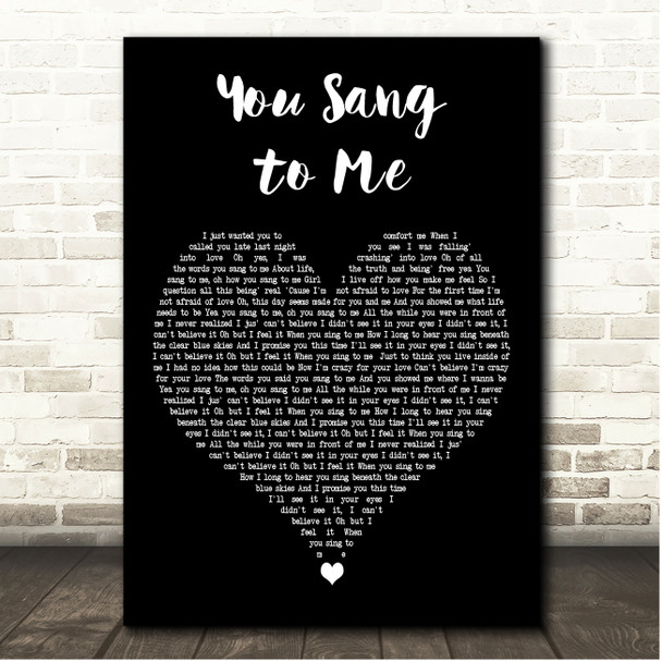 Marc Anthony You Sang to Me Black Heart Song Lyric Print