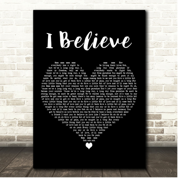 Marcella Detroit I Believe Black Heart Song Lyric Print