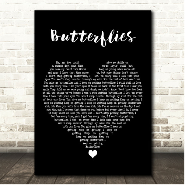 MAX & Ali Gatie Butterflies Black Heart Song Lyric Print