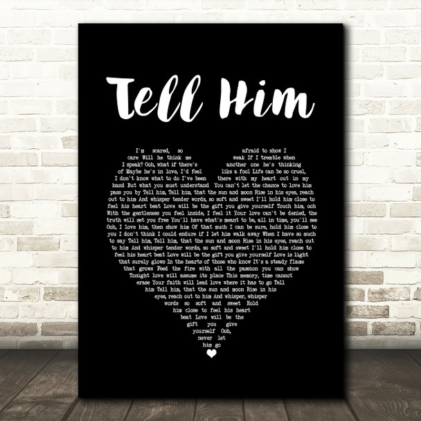 Céline Dion & Barbra Streisand Tell Him Black Heart Song Lyric Print