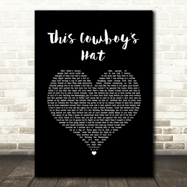 Chris LeDoux This Cowboy's Hat Black Heart Song Lyric Print