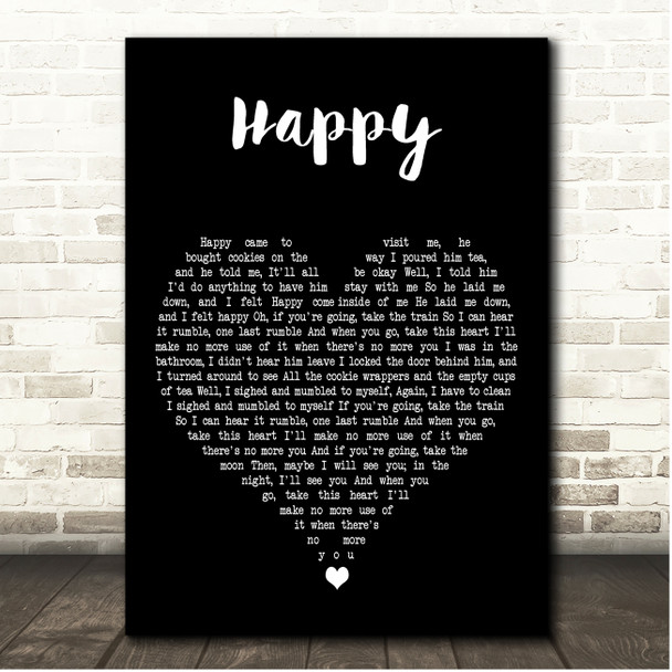 Mitski Happy Black Heart Song Lyric Print