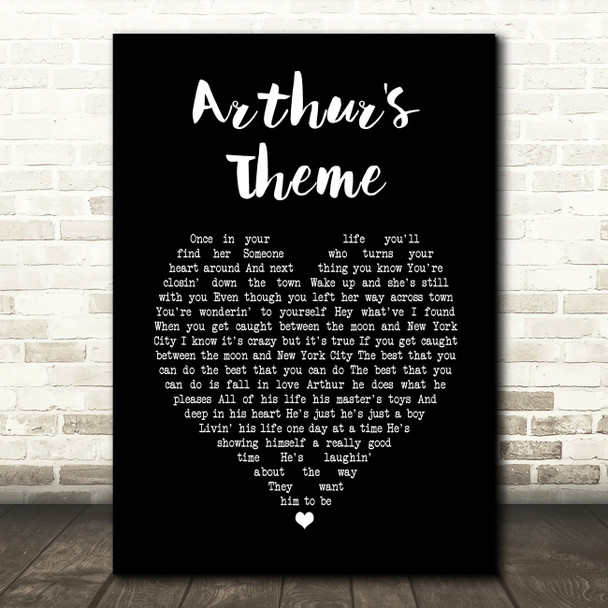 Christopher Cross Arthur's Theme Black Heart Song Lyric Print
