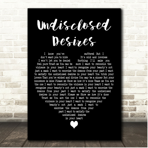 Muse Undisclosed Desires Black Heart Song Lyric Print