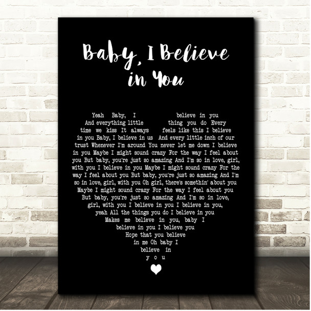 New Kids on the Block Baby, I Believe in You Black Heart Song Lyric Print