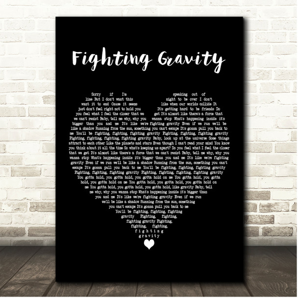 New Kids on the Block Fighting Gravity Black Heart Song Lyric Print