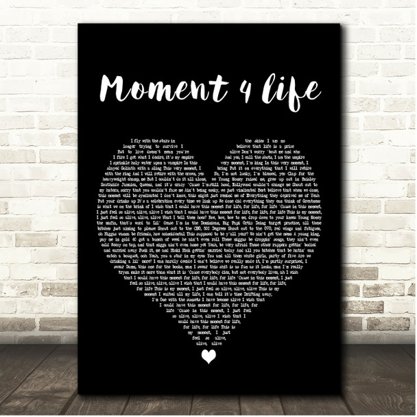 Nicki Minaj Moment 4 Life Black Heart Song Lyric Print