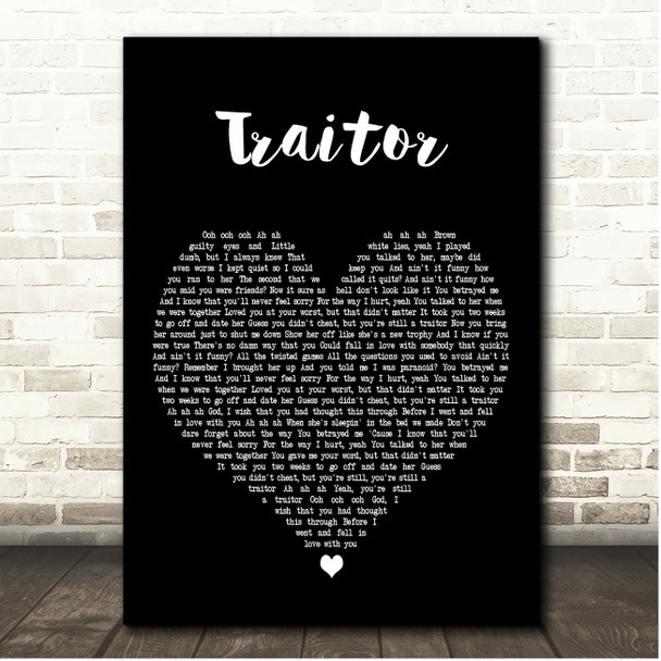 Olivia Rodrigo Traitor Black Heart Song Lyric Print