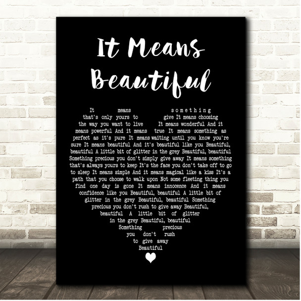 Original West End Cast of Everybodys Talking About Jamie It Means Beautiful Black Heart Song Lyric Print