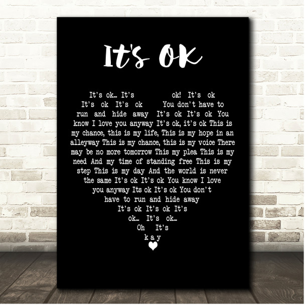 Pearl Jam It's OK Black Heart Song Lyric Print
