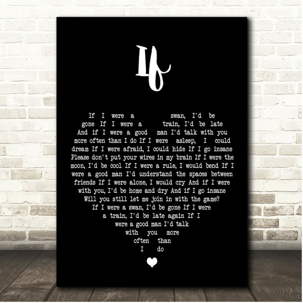 Pink Floyd If Black Heart Song Lyric Print