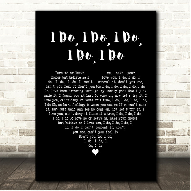 ABBA I Do, I Do, I Do, I Do, I Do Black Heart Song Lyric Print