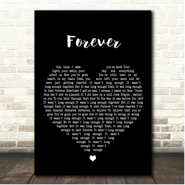 Rascal Flatts Forever Black Heart Song Lyric Print