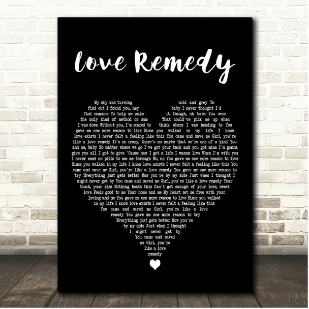 Roachford Love Remedy Black Heart Song Lyric Print