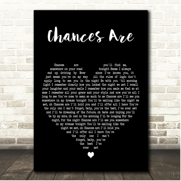 Robert Downey Jr & Vonda Shepard Chances Are Black Heart Song Lyric Print