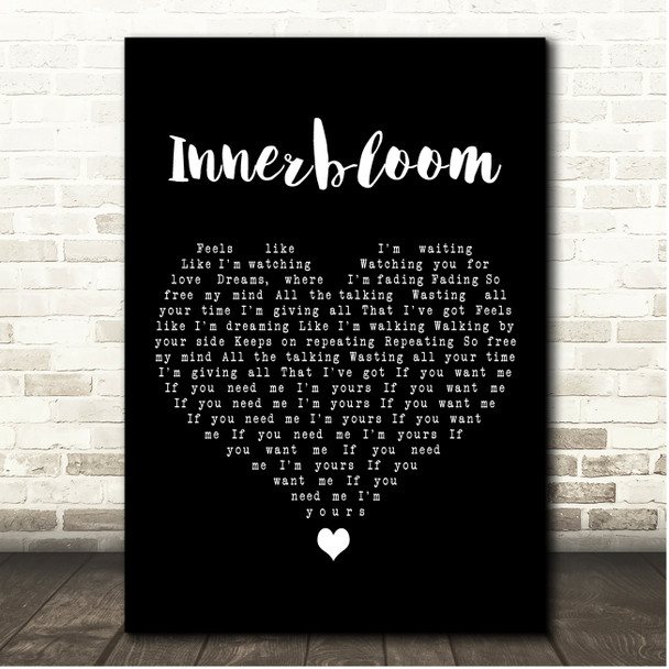 RÜFÜS DU SOL Innerbloom Black Heart Song Lyric Print