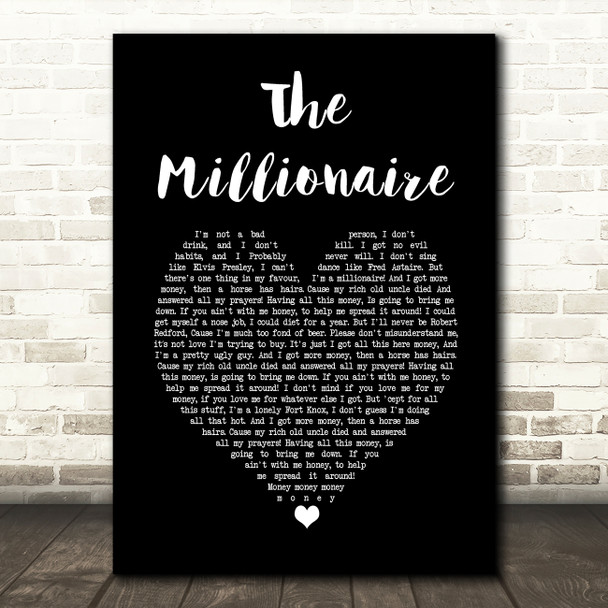 Dr. Hook The Millionaire Black Heart Song Lyric Print