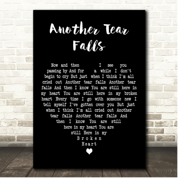 Scott Walker Another Tear Falls Black Heart Song Lyric Print