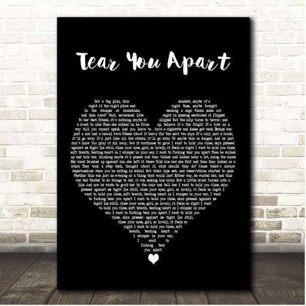 She Wants Revenge Tear You Apart Black Heart Song Lyric Print