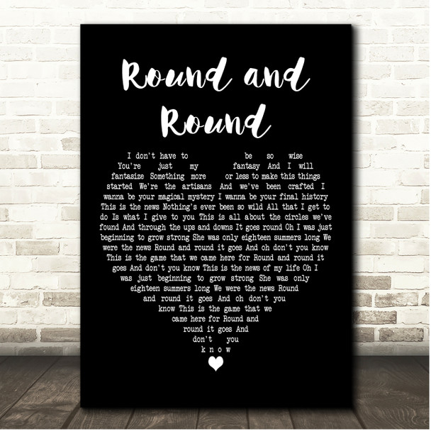 Spandau Ballet Round and Round Black Heart Song Lyric Print