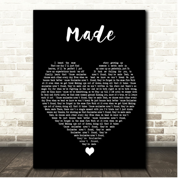 Spencer Crandall Made Black Heart Song Lyric Print