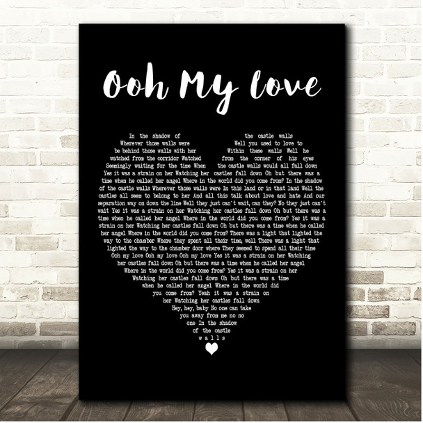 Stevie Nicks Ooh My Love Black Heart Song Lyric Print