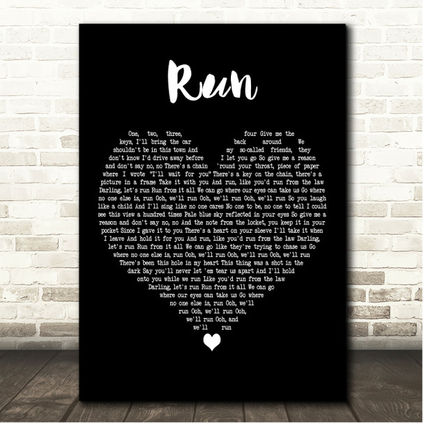 Taylor Swift Run Black Heart Song Lyric Print