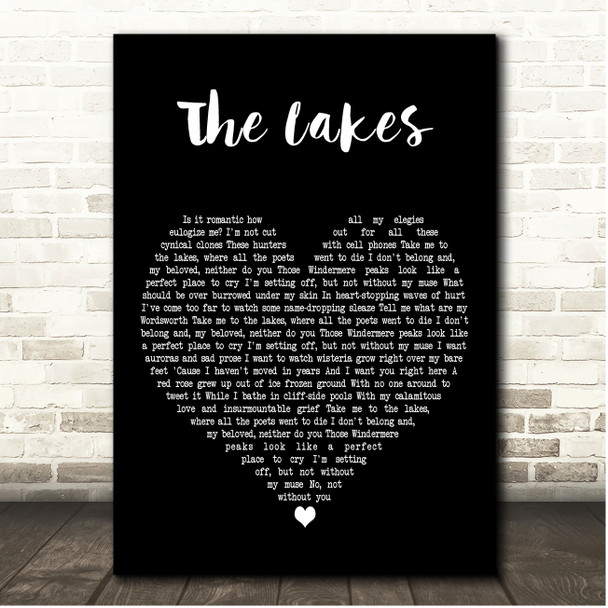 Taylor Swift The Lakes Black Heart Song Lyric Print