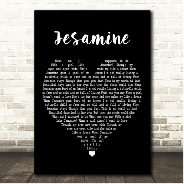 The Casuals Jesamine Black Heart Song Lyric Print