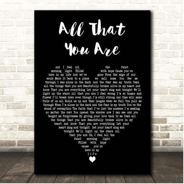 The Goo Goo Dolls All That You Are Black Heart Song Lyric Print