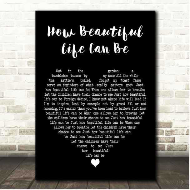 The Lathums How Beautiful Life Can Be Black Heart Song Lyric Print
