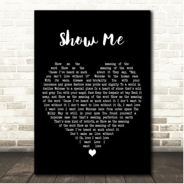 The Pretenders Show Me Black Heart Song Lyric Print